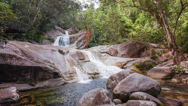 Australia, Queensland, Wooroonooran, El paisaje escénico de Josephine Falls - foto de stock