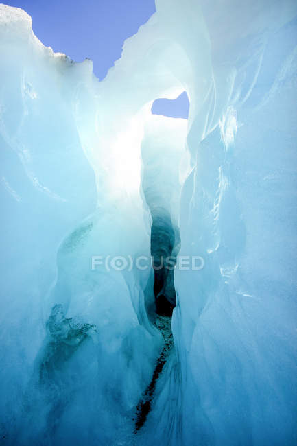 Новая Зеландия, Западное побережье, Ледник Фокс, Дыра в леднике, Ледник — стоковое фото