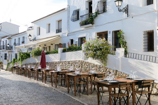 Spagna, Comunidad Valenciana, Altea, ristorante nel centro storico Alteas — Foto stock
