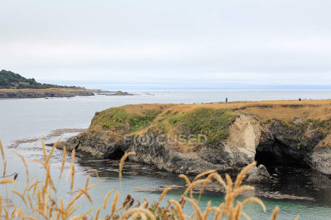 США, Калифорния, Эврика, скалистый морской пейзаж в пасмурную погоду — стоковое фото