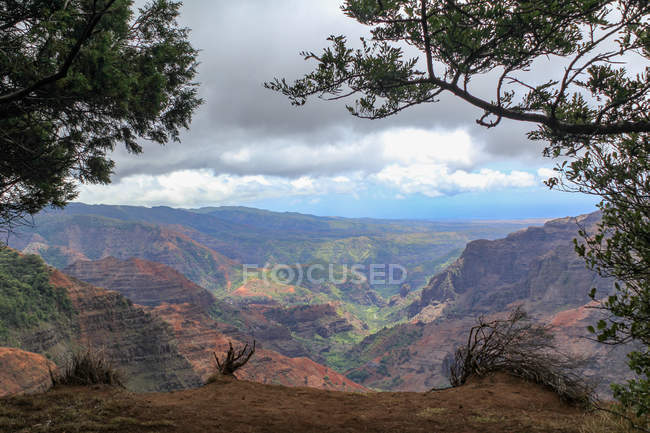 Stati Uniti, Hawaii, Waimea, Veduta aerea del canyon sulle Hawaii - su Kauai — Foto stock