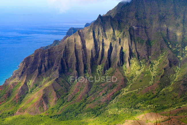 EUA, Havaí, Kapaa, Kalalau Valley, vista do início do Jurassic Park — Fotografia de Stock