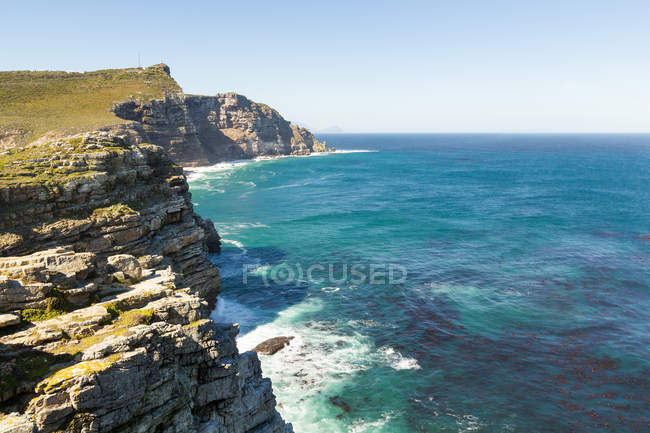 África do Sul, Cabo Ocidental, Cidade do Cabo, Cabo da Boa Esperança paisagem costeira cênica ao sol — Fotografia de Stock