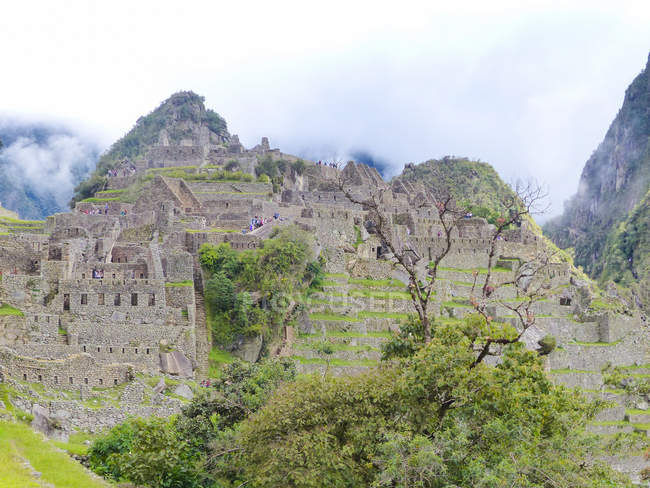 Perù, Qosqo, Killapampa pruwinsya, Macchu Pichu nella nebbia — Foto stock