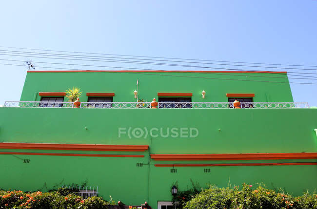 Famosa casa colorida de Bo-Kaap, Schotsche Kloof, Cape Town, Western Cape, Sudáfrica - foto de stock
