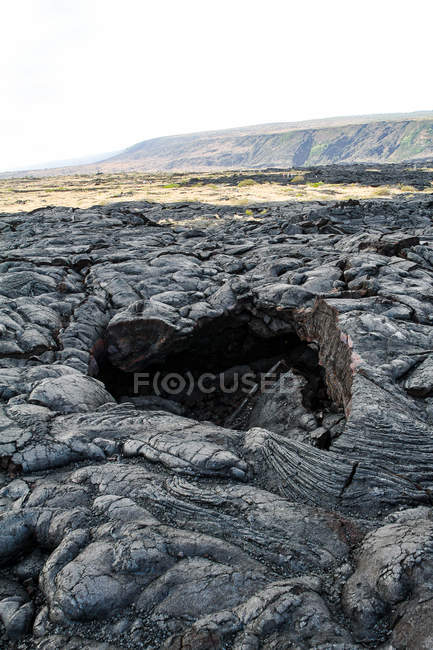США, Гаваї, Pahoa, Лава поле кінці ланцюг кратерів дороги — стокове фото