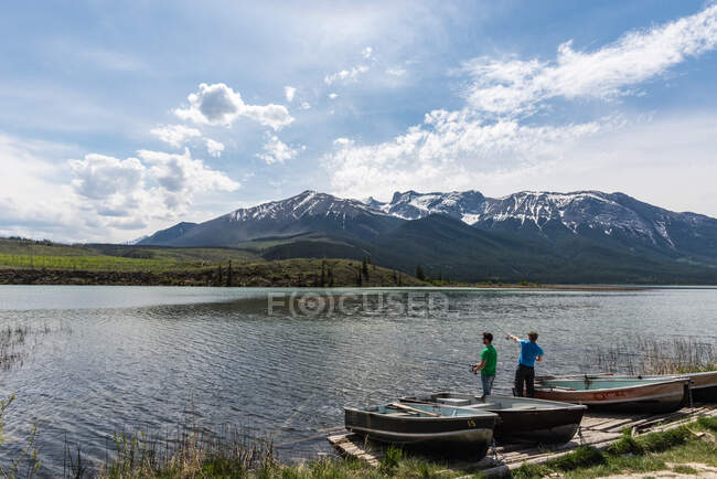 Canadá, Alberta, Parque Nacional Jasper, En El Salvaje, Aventura Ángel - foto de stock