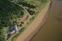 Aerial view of West Point lighthouse of Prince Edward Island, Canada. — Stock Photo
