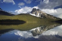 Reflet du mont Burgess au lac Emerald dans le parc national Yoho, Colombie-Britannique, Canada — Photo de stock