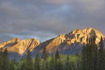 Pyramid Mountain of Jasper National Park alla luce del sole, Alberta, Canada — Foto stock