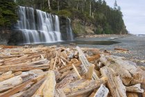 Західне узбережжя стежка та Tsusiat водоспад в країнах Тихоокеанського басейну Національний парк острова Ванкувер, Британська Колумбія, Канада. — стокове фото