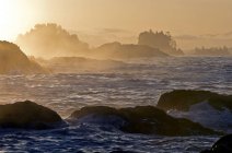 Salida del sol sobre el paisaje marino cerca de Ucluelet, Isla Vancouver, Columbia Británica, Canadá - foto de stock