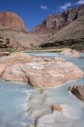 Little Colorado River colored by Calcium Carbonate and Copper Sulphate, Grand Canyon, Arizona, USA — Stock Photo