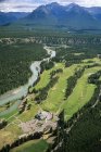 Aerial view of golf course in Banff National Park, Alberta, Canada. — Stock Photo
