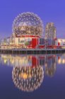 Telus World of Science reflecting in False Creek water, Vancouver, British Columbia, Canada — Stock Photo