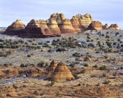 Slickrock rock pyramids in desert of Coyote Buttes, Utah — Stock Photo