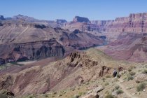 Männliche Wanderer am Gerberweg am Colorado River, Grand Canyon, Arizona, Vereinigte Staaten — Stockfoto