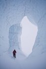Ski de fond masculin à travers les glaciers, Icefall Lodge, Golden, Colombie-Britannique, Canada — Photo de stock
