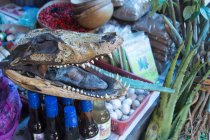 Various goods in market scene of Iquitos in Peru — Stock Photo
