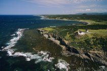 Vue aérienne du phare de Lobster Point, Terre-Neuve, Canada . — Photo de stock