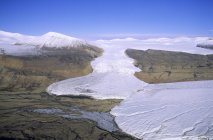 Aerial view of glacier of Northern Ellesmere National Park, Nunavut, Arctic Canada. — Stock Photo