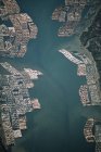 Aerial view of Fraser river with log booms, Vancouver, British Columbia, Canada. — Stock Photo