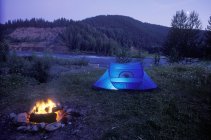 Camping in verlassenen Goldstadt, Karibus-Region, Quesnelle Gabeln, britisch Columbia, Kanada. — Stockfoto
