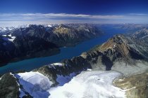 Aerial view of Chilko Lake in landscape of Tsylos Provincial Park, British Columbia, Canada. — Stock Photo