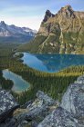 Вид с воздуха на озеро Охара и озеро Мэри в Национальном парке Йохо, Британская Колумбия, Канада — стоковое фото