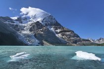 Ice chunks calved from Berg Glacier in Berg Lake, Mount Robson Provincial Park, British Columbia, Canada — Stock Photo