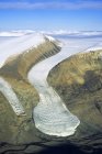 Aerial view of glacier tongue of Northern Ellesmere National Park, Nunavut, Arctic Canada. — Stock Photo