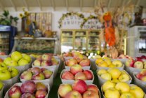 Fresh produce at fruit stand in Summerland in Thompson Okanagan region of British Columbia, Canada — Stock Photo
