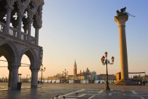Saint Mark Square with church of Saint George in distance, Venice, Italy — Stock Photo