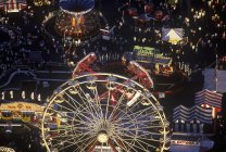 Aerial view of illuminated Pacific National Exhibition, Vancouver, British Columbia, Canada. — Stock Photo