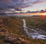 Flowing river water in valley of Snaefellsnes Peninsula, Iceland — Stock Photo