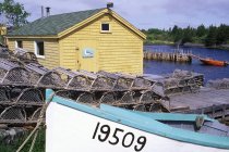 Синій порід вдаватися будинок біля Пеггі Cove, Нова Шотландія, Канада. — стокове фото