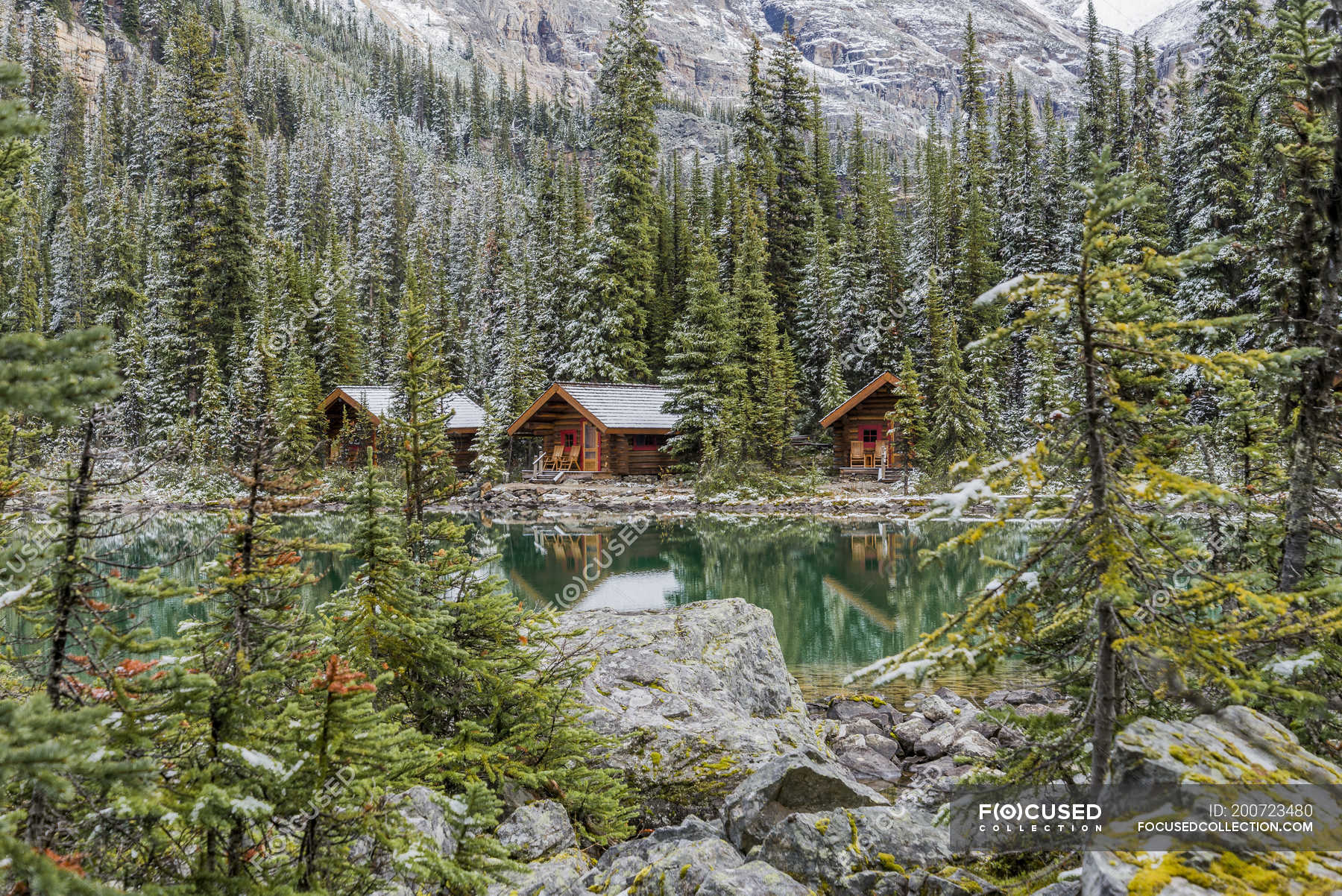 Cabins of Lake Ohara Lodge in Yoho National Park, British Columbia