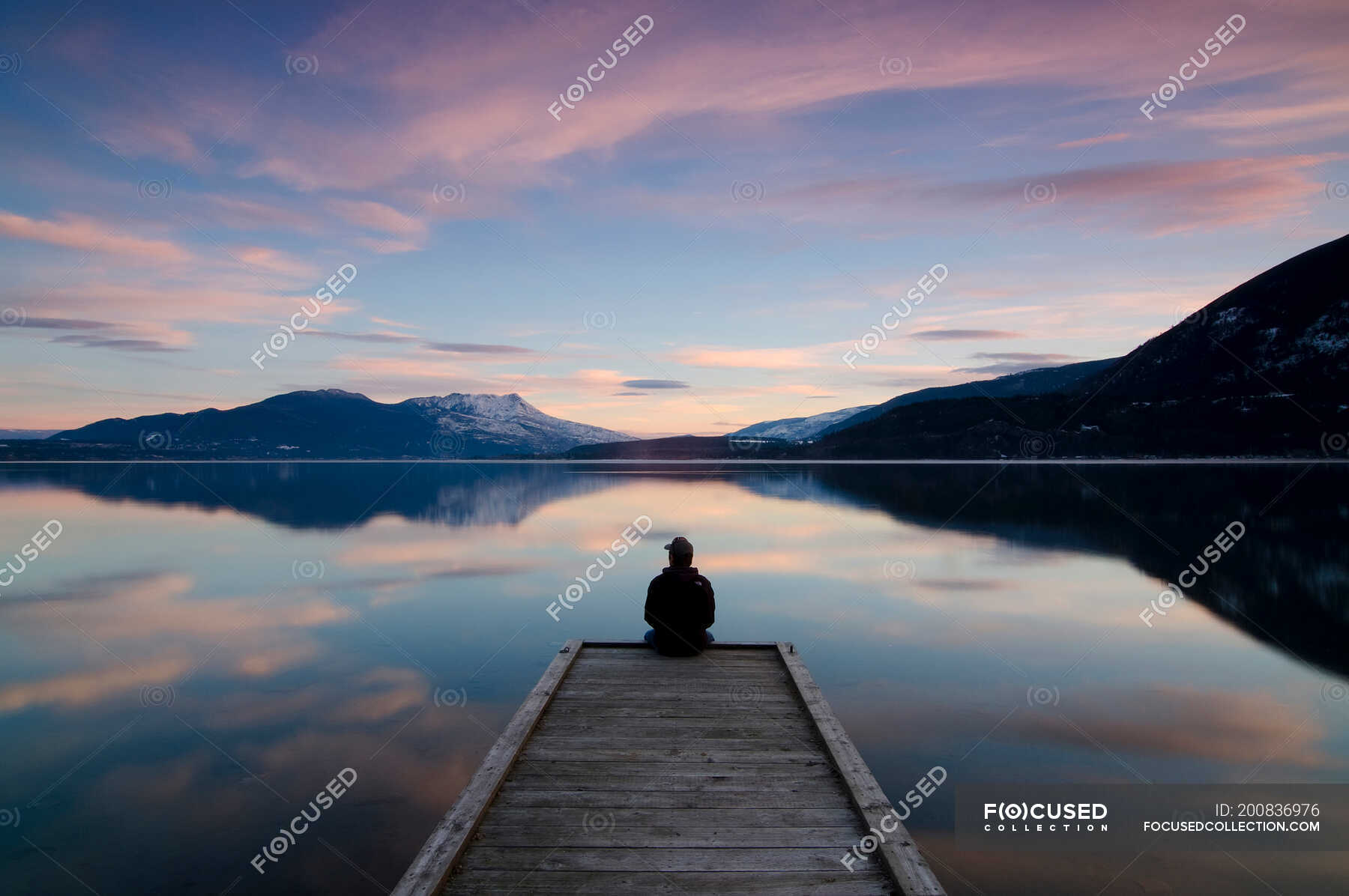 Taking in the sunset colours over Shuswap Lake in Sunnybrae, near