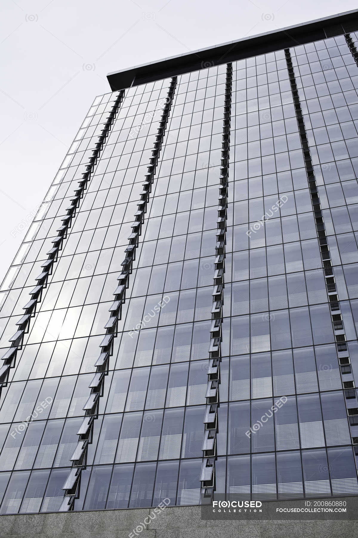 Rows of open windows on Manitoba Hydro Office Tower in Winnipeg