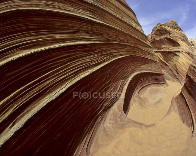 Wave rock formation natural pattern of Coyote Buttes in Utah, USA — Stock Photo