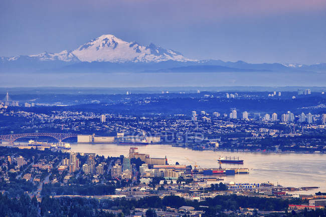 Paysage urbain de Vancouver et Mount Baker (Colombie-Britannique) — Photo de stock