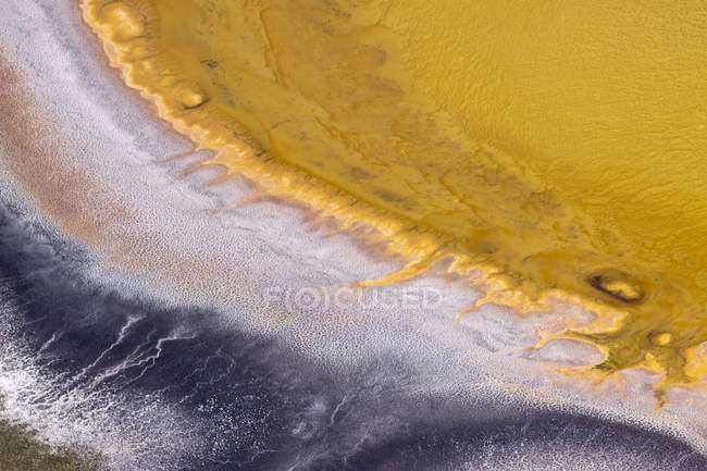 Aerial view over water pattern in South Cariboo region of British Columbia in Canada. — Stock Photo