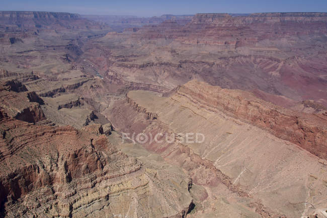 Vista aérea del Gran Cañón y el Río Colorado, Arizona, Estados Unidos de América - foto de stock