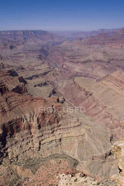 Veduta aerea del Grand Canyon e del fiume Colorado, Arizona, Stati Uniti d'America — Foto stock