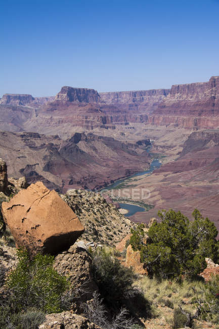 Gerberpfad Blick hinunter zum Colorado River, Grand Canyon, Arizona, USA — Stockfoto