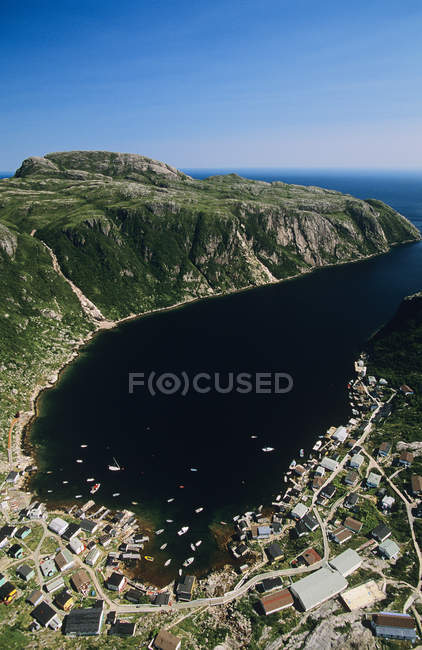 Vista aérea da cidade de François, Terra Nova, Canadá . — Fotografia de Stock