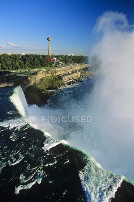 Aerial view of Niagara Falls water swirl, Ontario, Canada. — Stock Photo