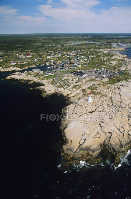 Aerial view of Peggy Cove in Nova Scotia, Canada. — Stock Photo