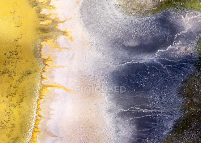 Aerial view over water pattern in South Cariboo region of British Columbia in Canada. — Stock Photo