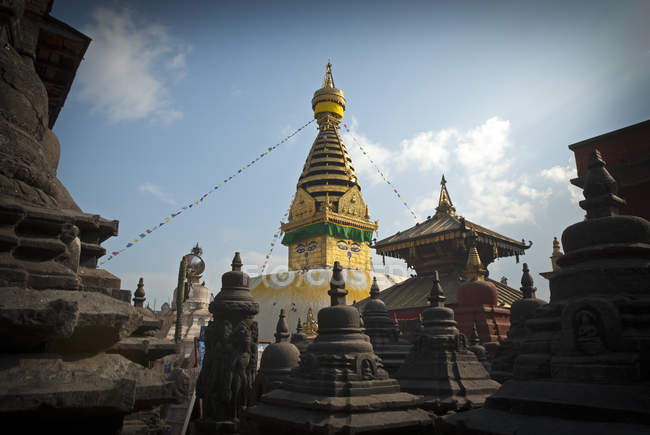 Stupa di Swayambhunath sopra la capitale Kathmandu, Nepal — Foto stock